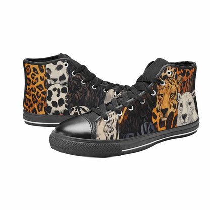 WOMEN'S Animal Print High Top Canvas Dark Academia Shoes