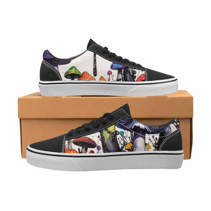 WOMEN'S Rainbow Drip Mushrooms Lace-Up Canvas Cottagecore Sneakers