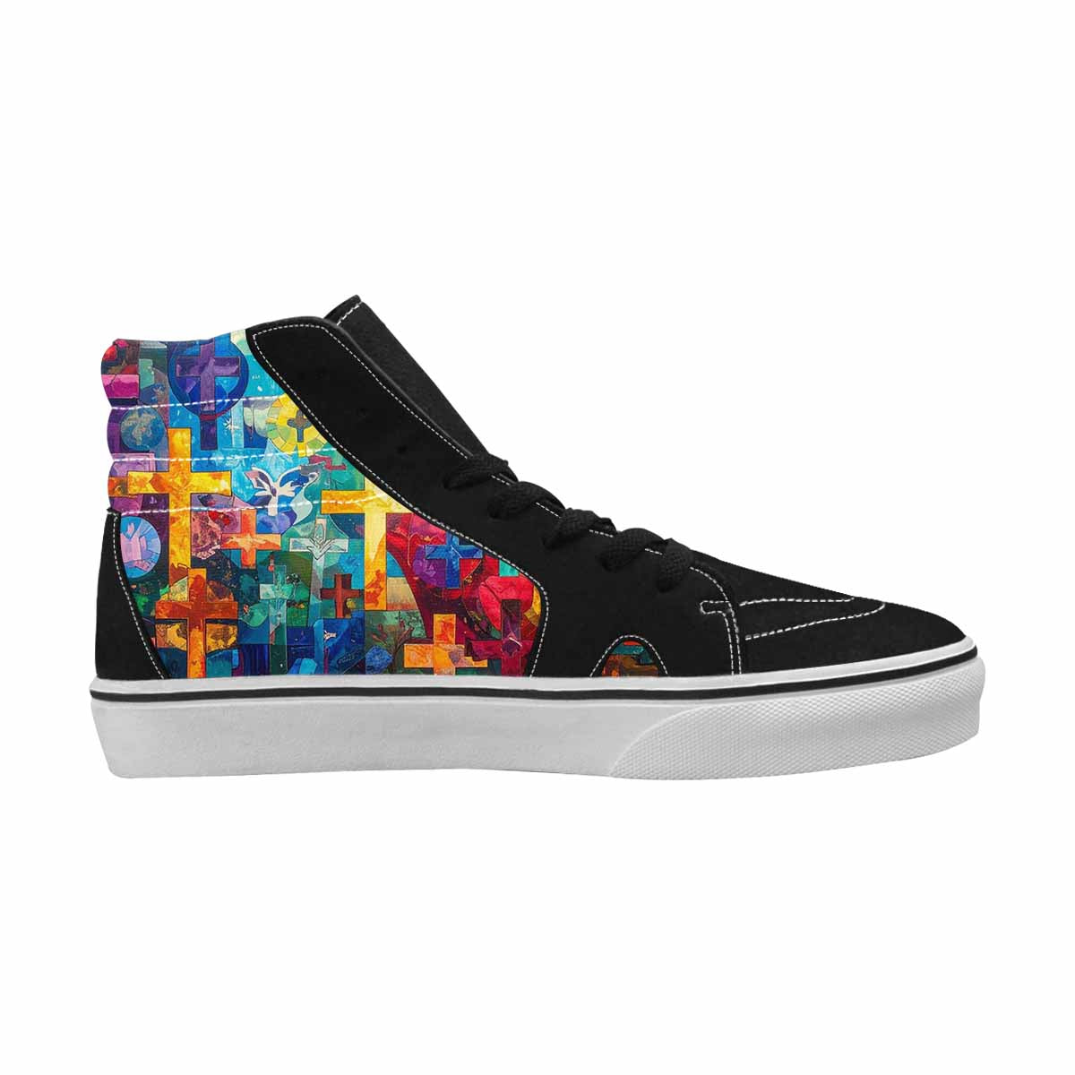 MEN'S Faith Cross High Top Canvas Melting Art Sneakers
