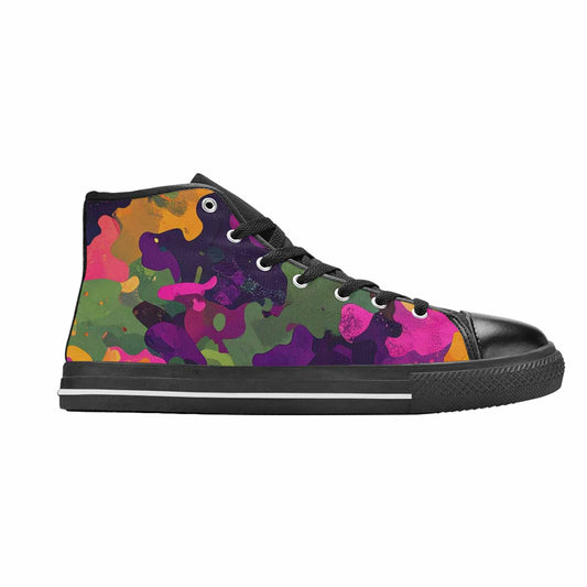 MEN'S Military Camouflage Blotch High Top Canvas Vibrant Chaos Sneakers