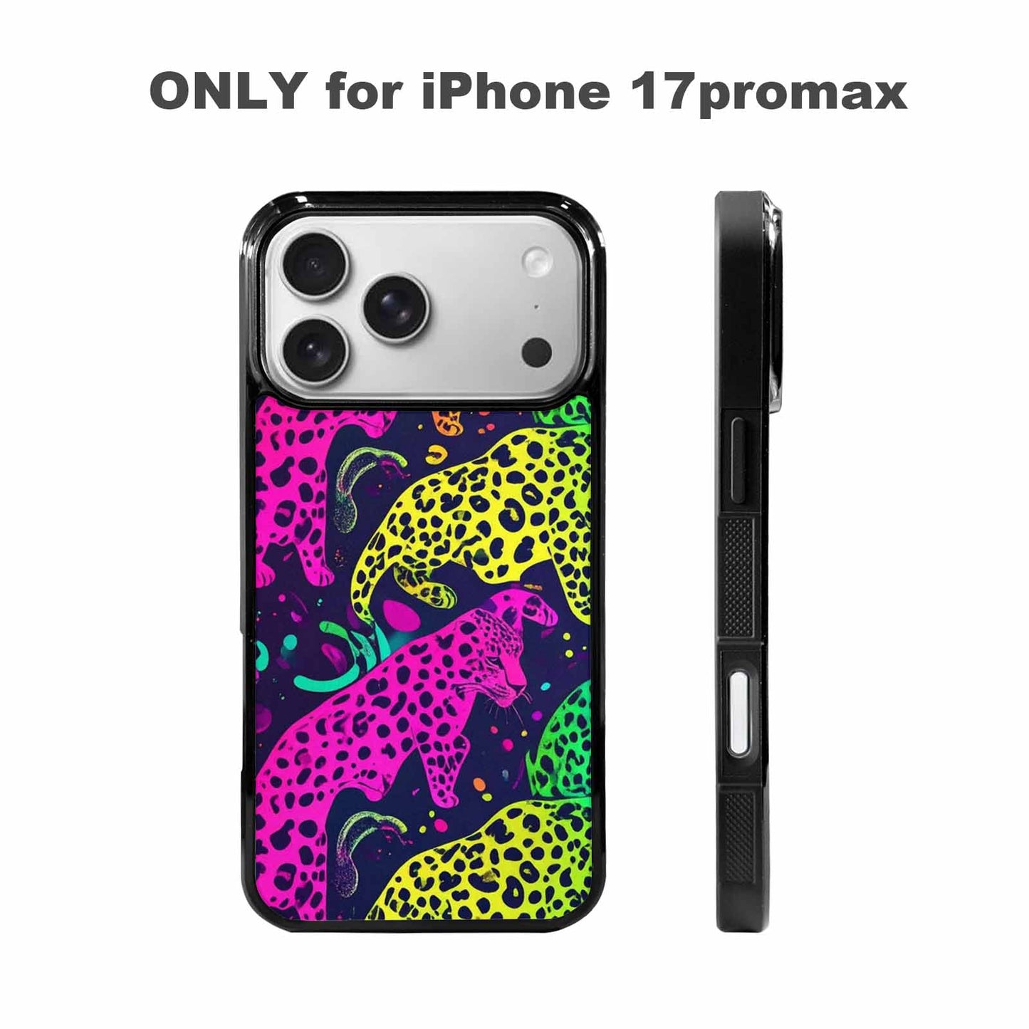 iPhone 17 Pro Max Case — Leopard Print Neon Seamless Animal Print, Custom Made Phone Cover