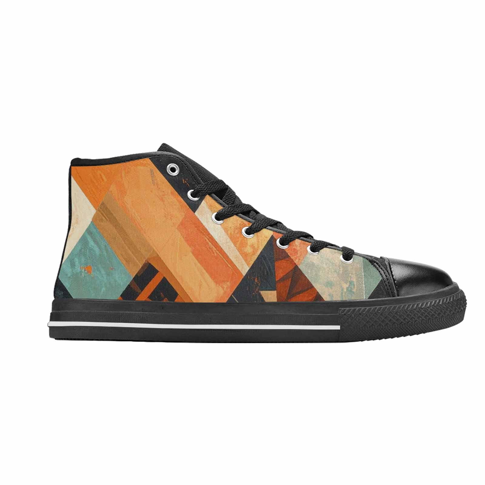 MEN'S Southwestern Geometric Diamond High Top Canvas Cottagecore Custom Shoes