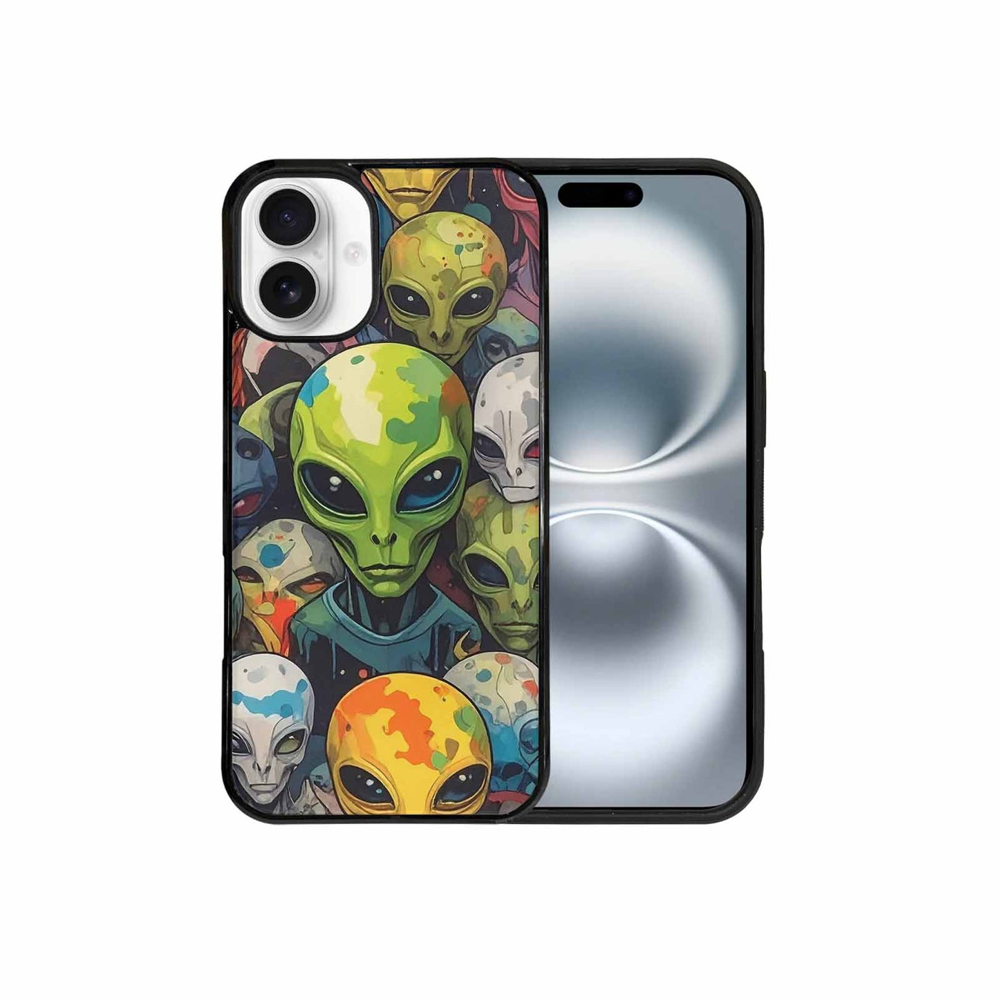 iPhone 16 Plus Case — Aliens Camo Aliens Pattern Hundreds Of, Custom Made Phone Cover