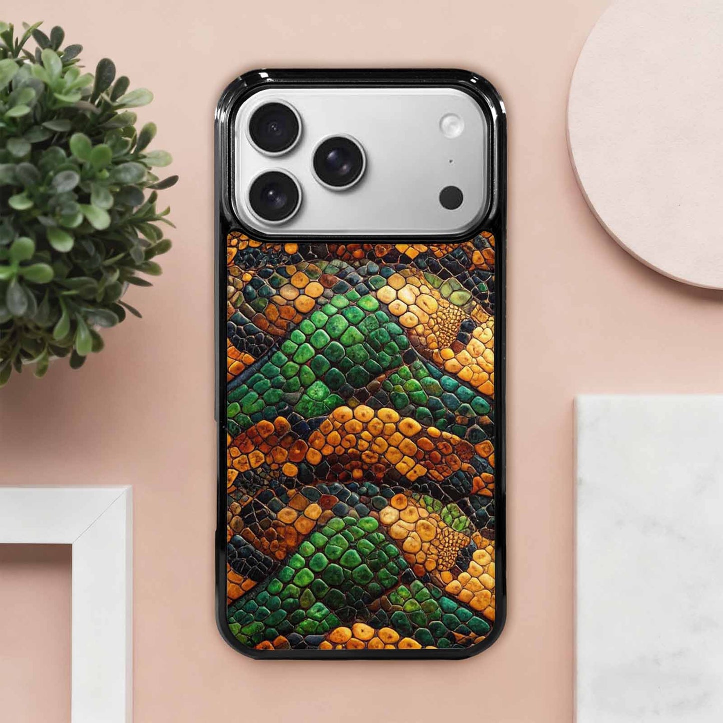 iPhone 17 Pro Max Case — Small Snake Skin Reptile Original Art, Customized Protective Case