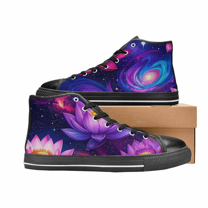 MEN'S Lotus Galaxy High Top Canvas Wallpaper Art Sneakers