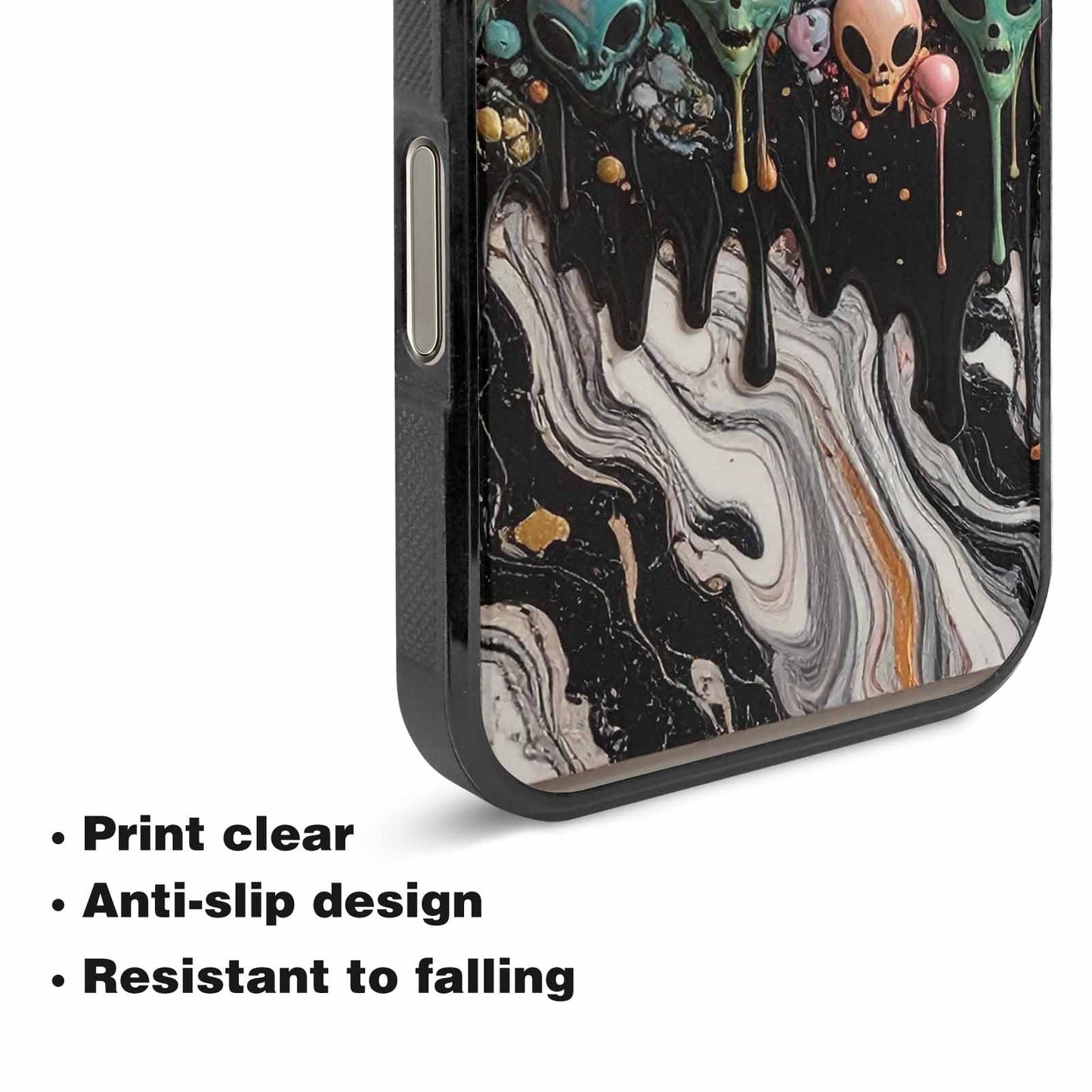 iPhone 16 Pro Max Case — Aliens Marblemelting Aliens Pa Ciq, Custom Printed Phone Case