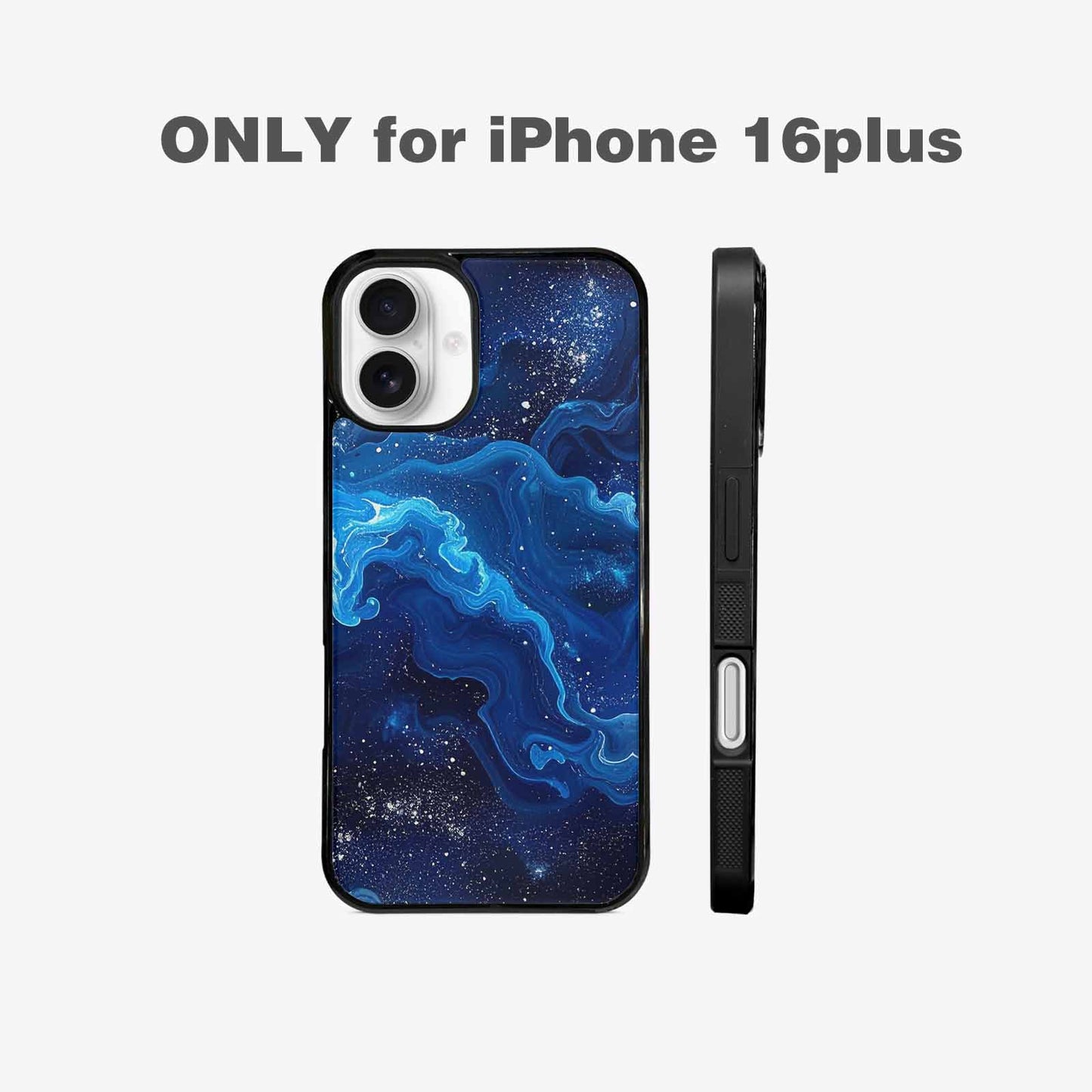 iPhone 16 Plus Case — Galaxy Art Blue Starfield Small Galaxy, Custom Phone Case