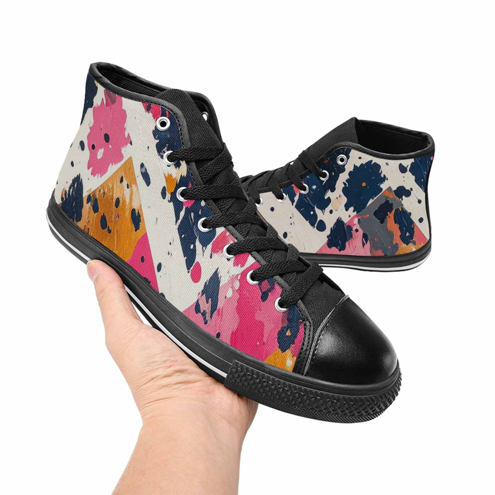 MEN'S Cow Animal Print High Top Canvas Wallpaper Art Shoes
