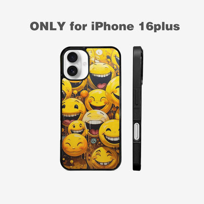 iPhone 16 Plus Case — Melting Moon Smiley Red Splatt Pvn, Custom Art Phone Cover