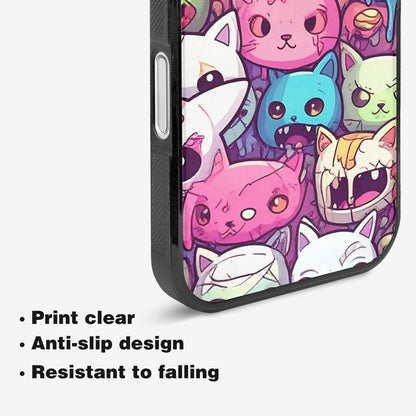 iPhone 16 Plus Case — Pastel Gore Cat Character Pattern Hundreds, Original Design Phone Case