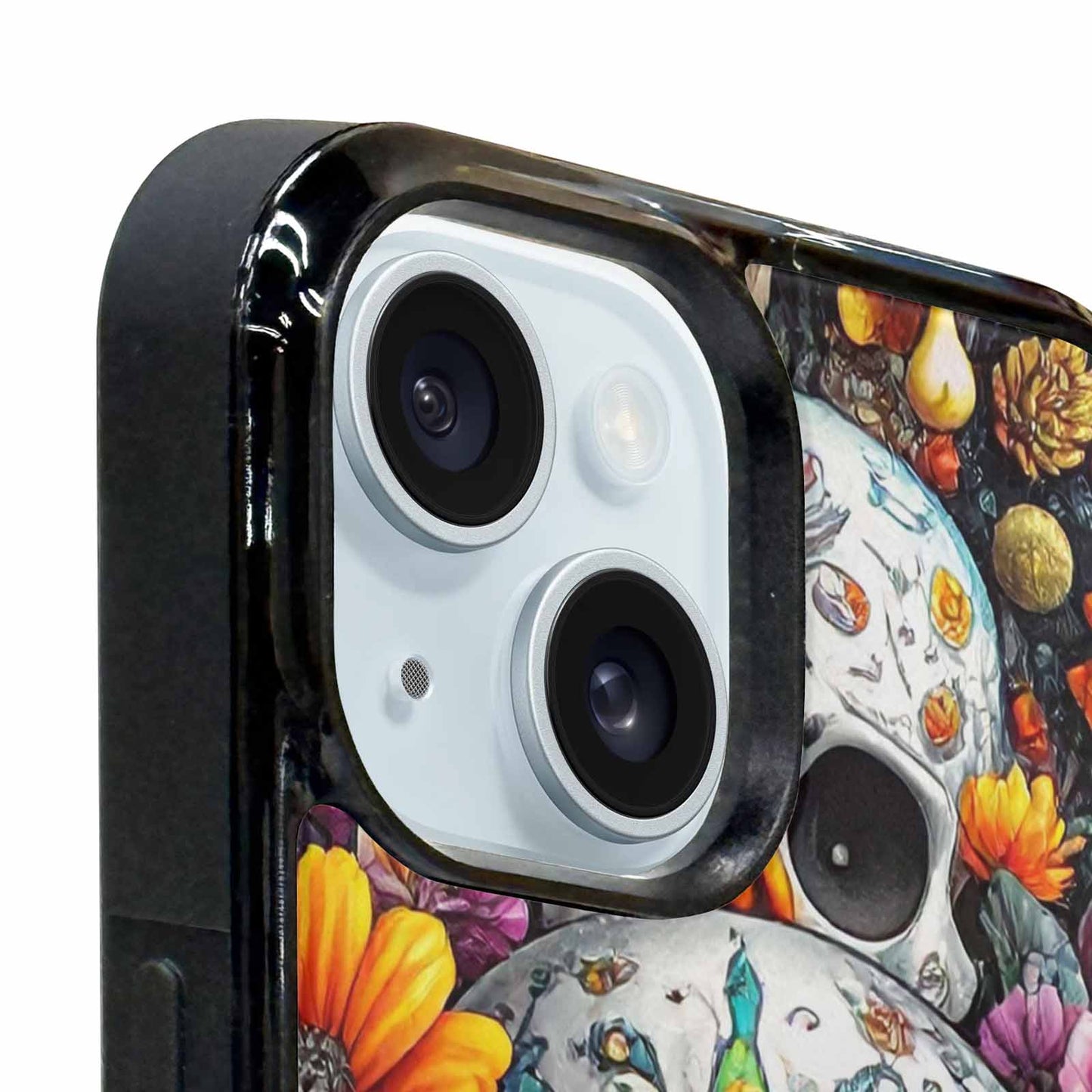 iPhone 15 Case — Greyscale Black And White Dark Black, Unique Phone Case Design