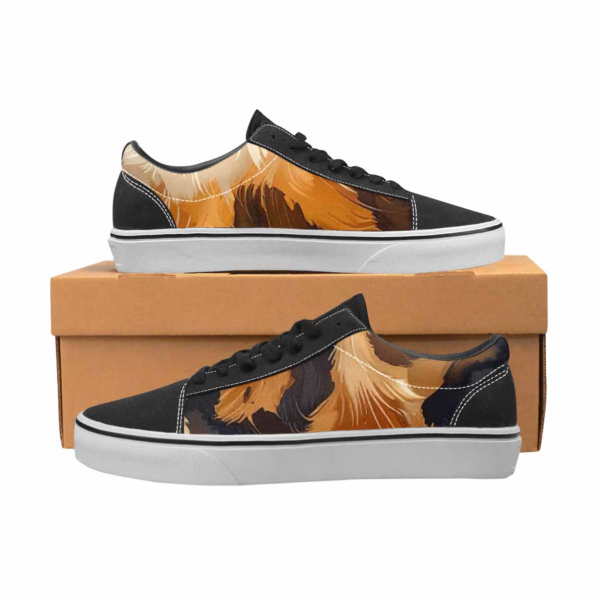 MEN'S Leopard Soft Airbrush Gradient Canvas Lace-Up Vivid Custom Sneakers