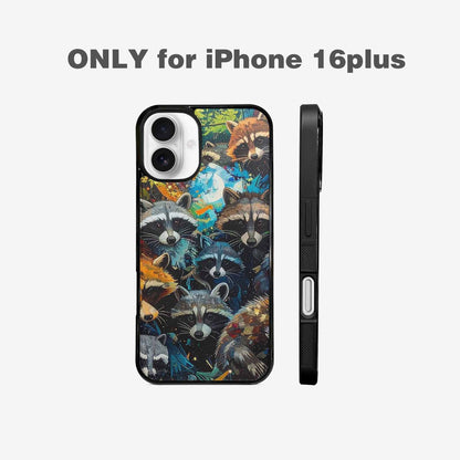 iPhone 16 Plus Case — Raccoon Bandit Raccoon Bandit Pattern Hundreds, Custom Designed Case Cover