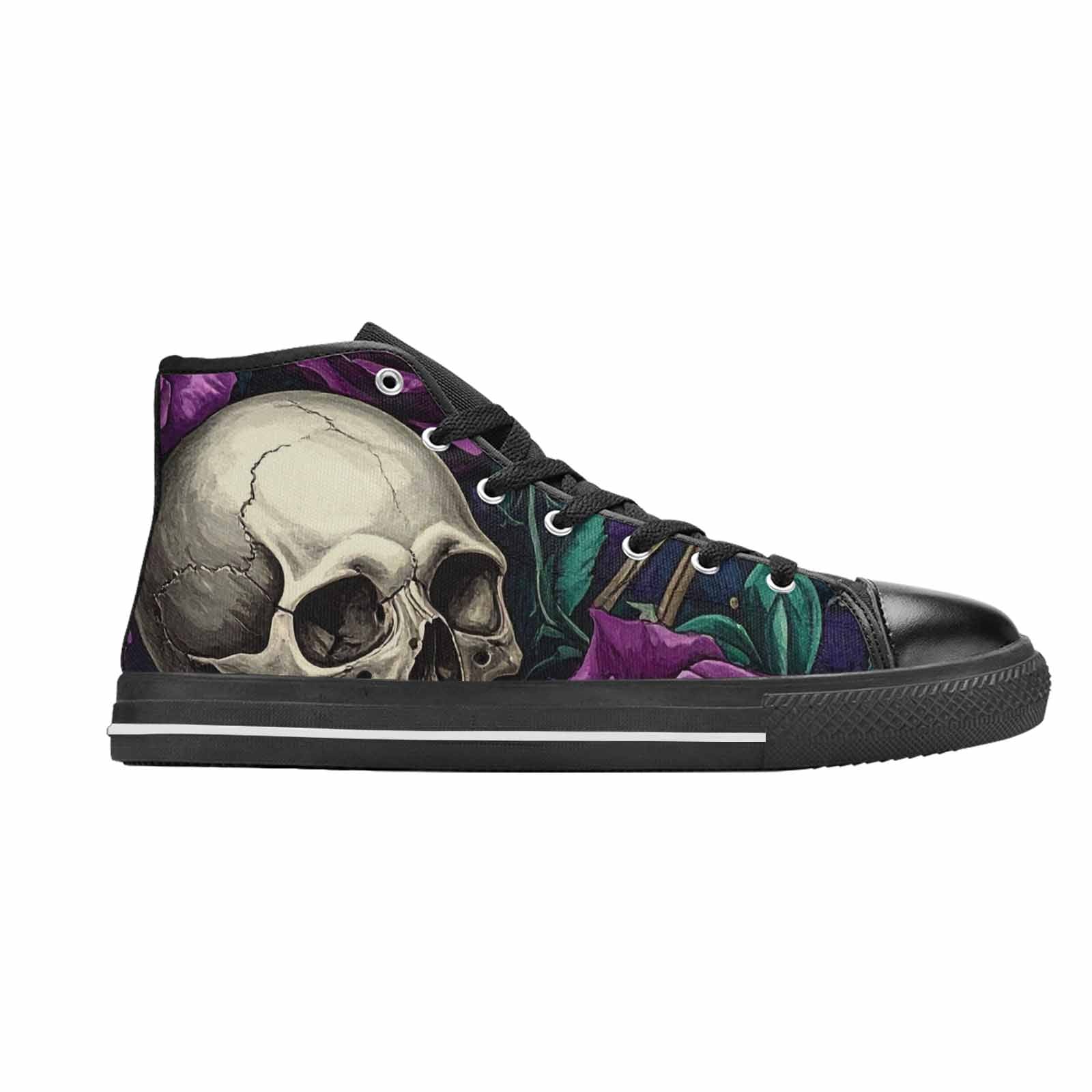 WOMEN'S Skulls Roses Gothic Filigree High Top Canvas Y2K Custom Sneakers