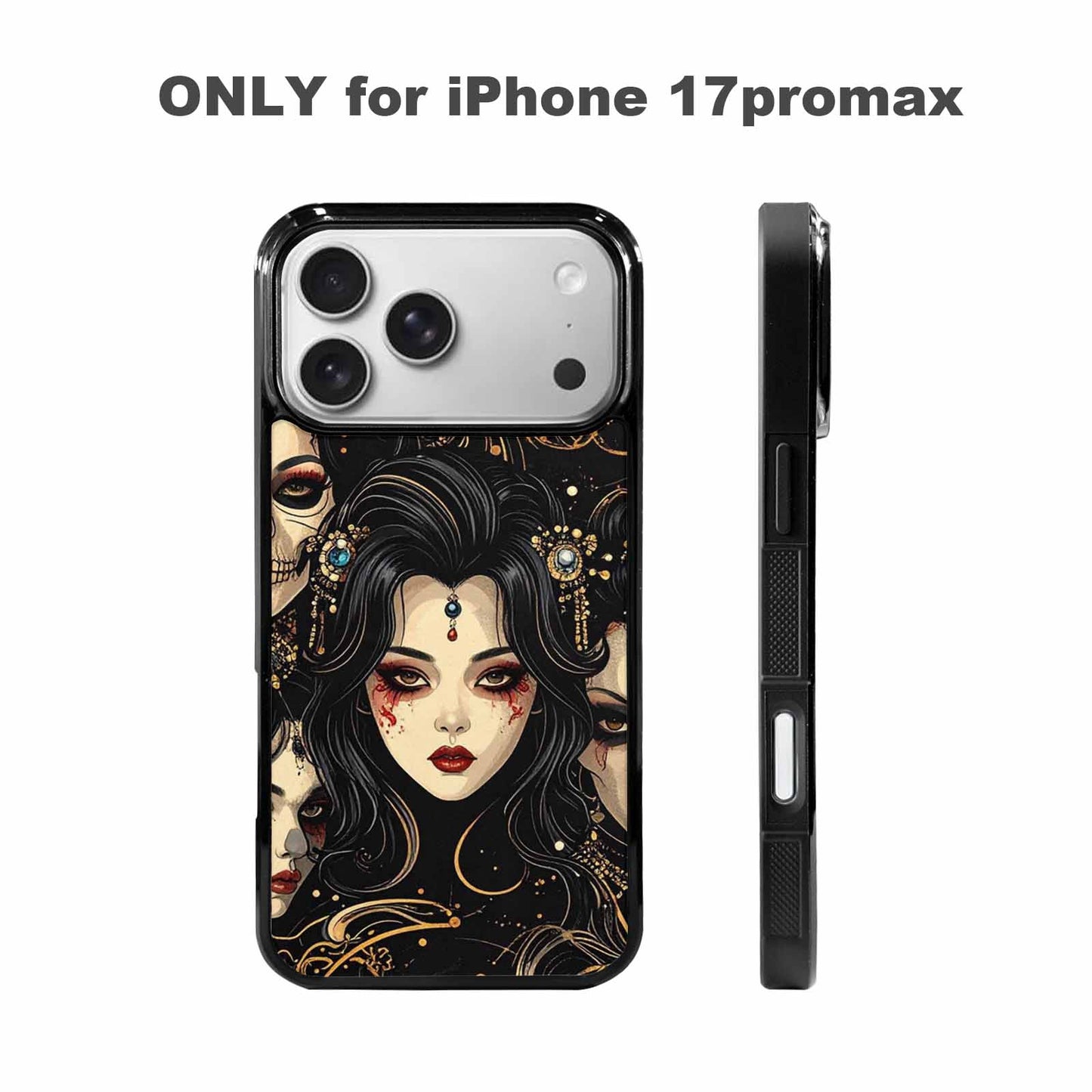 iPhone 17 Pro Max Case — Skull Dark Art Gothic Print Gothic, Custom Designed Case Cover