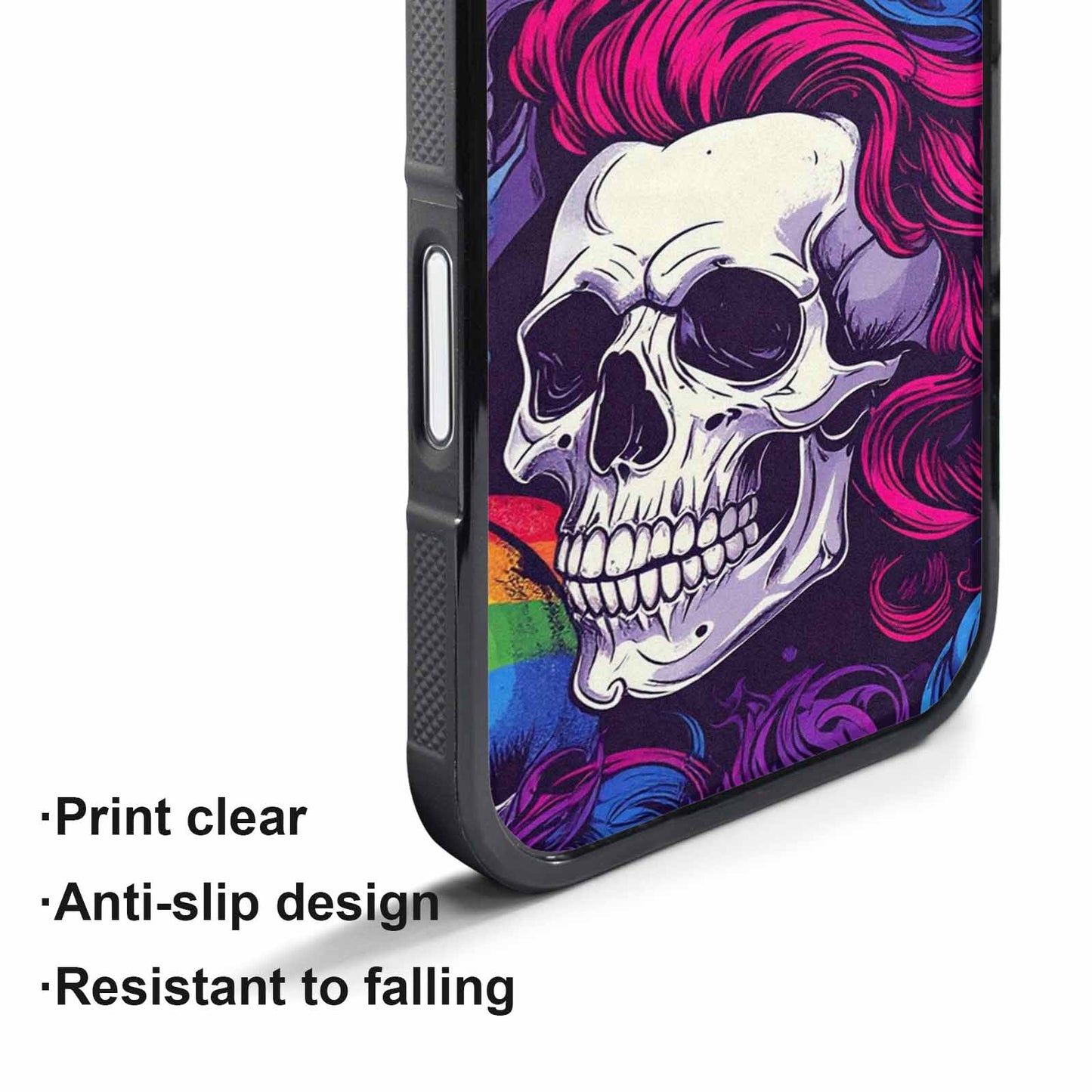 iPhone 17 Pro Max Case — Pride Flag Skulls Seamless Gothic Skulls, Custom Printed Phone Case