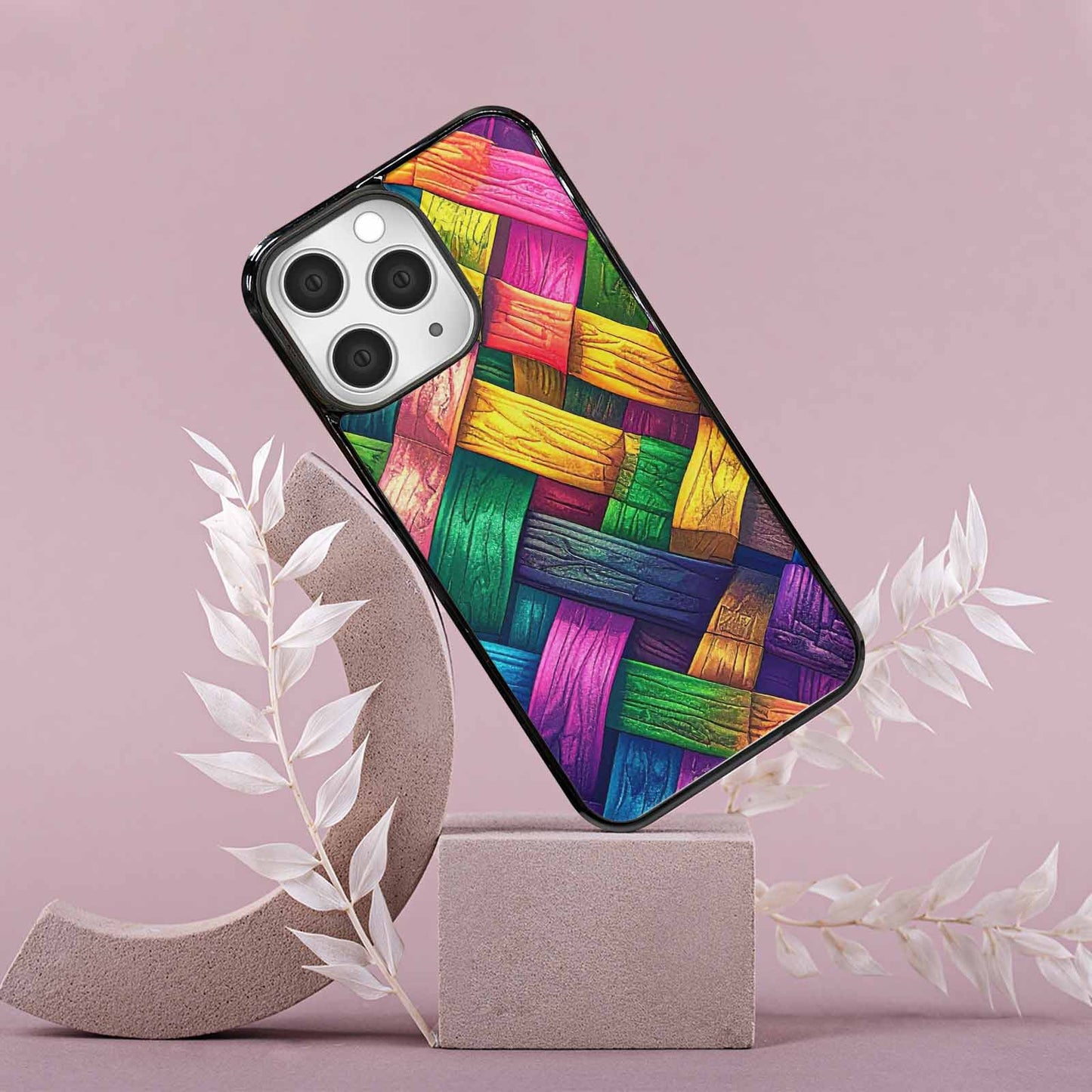 iPhone 15 Pro Max Case — Polysexual Flag Color Theme Small Rainbow, Custom Print Case Cover