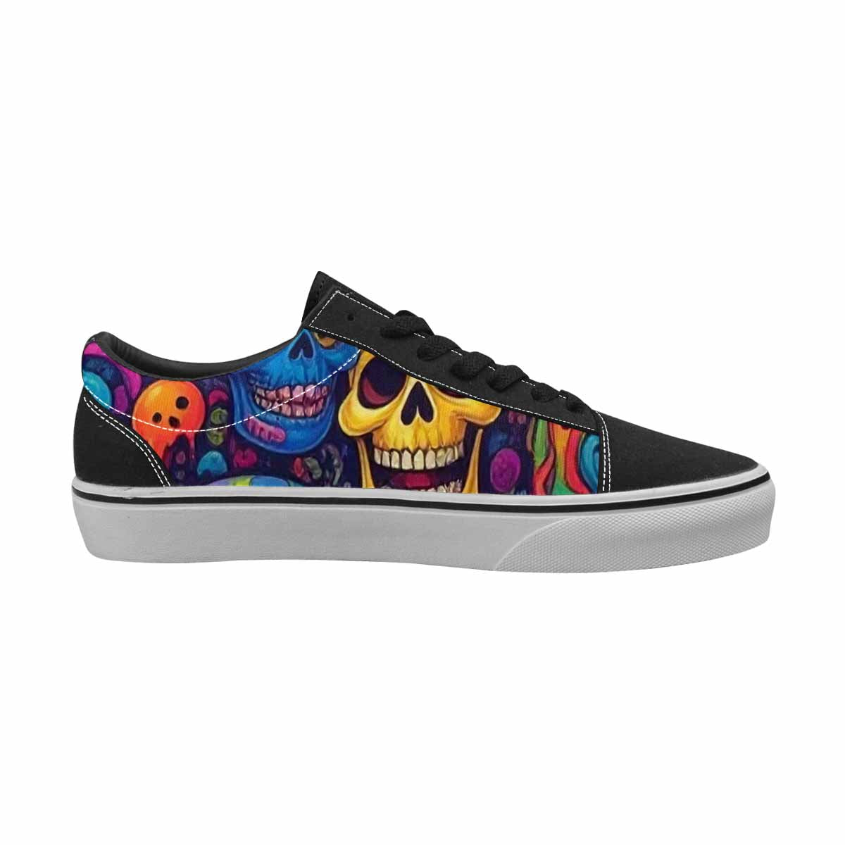 WOMEN'S Skeleton People Face Canvas Lace-Up Neon Fantasy Shoes