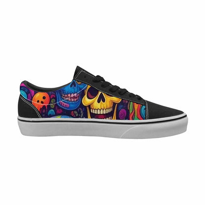 WOMEN'S Skeleton People Face Canvas Lace-Up Neon Fantasy Shoes