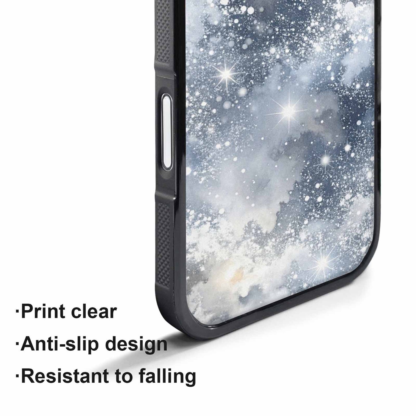 iPhone 17 Air Case — Galaxy Art Silver White Stardust Galaxy, Custom Printed Phone Case
