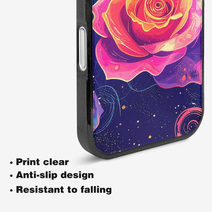 iPhone 16 Case — Rose Galaxy Art Seamless Pattern Vibrant, Custom Art Phone Cover
