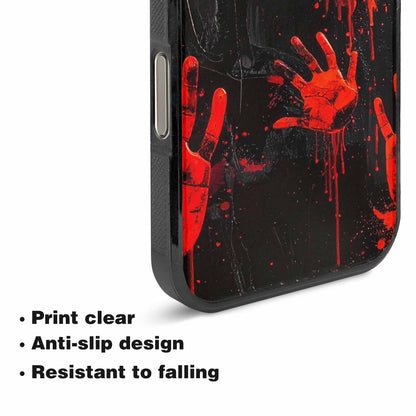 iPhone 16 Pro Max Case — Splatter Paint Art Hand Prints Black, Unique Phone Case Design