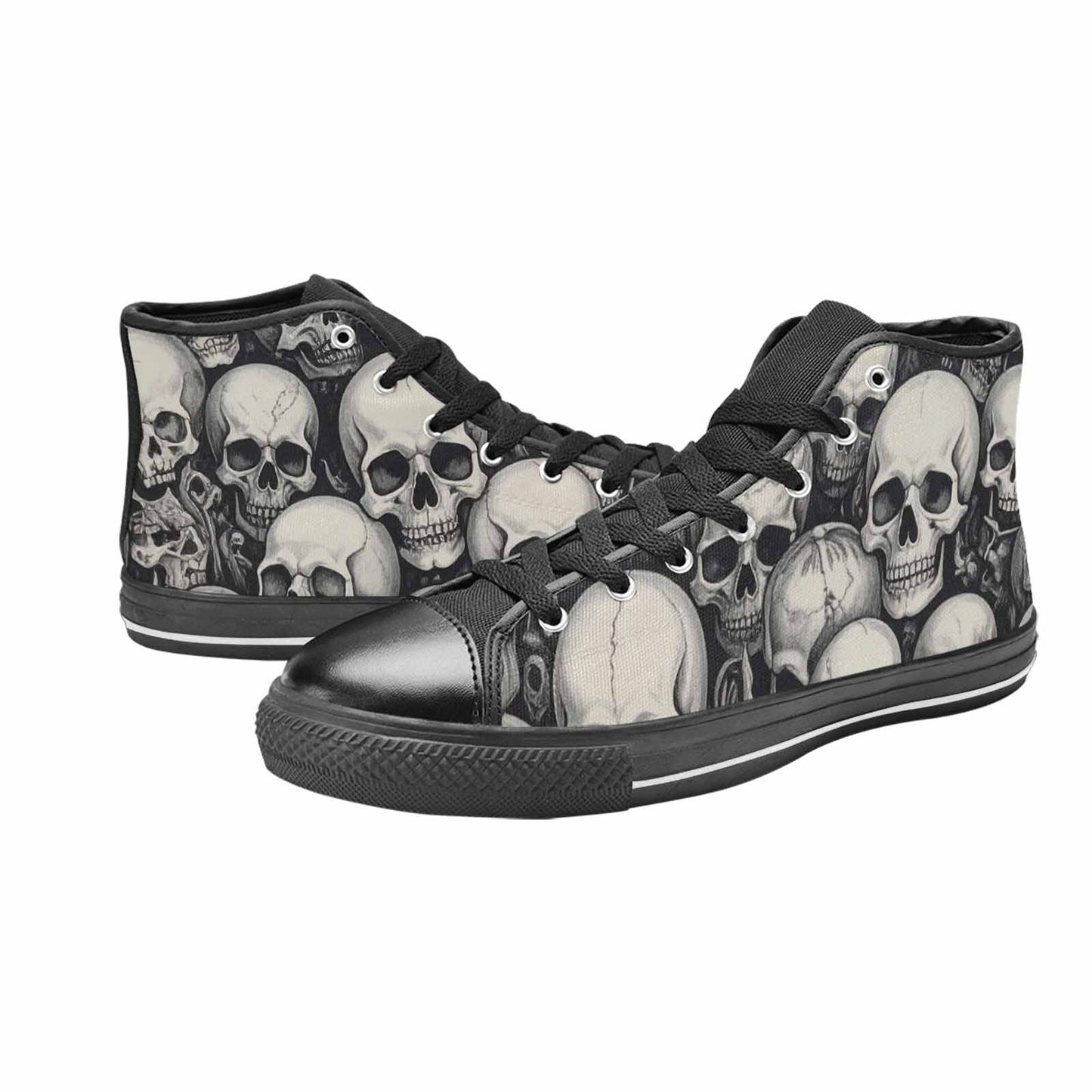 WOMEN'S Skulls - Classic High Top Canvas Neon Fantasy Custom Sneakers
