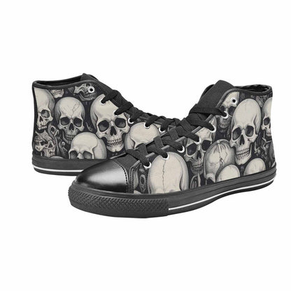 WOMEN'S Skulls - Classic High Top Canvas Neon Fantasy Custom Sneakers