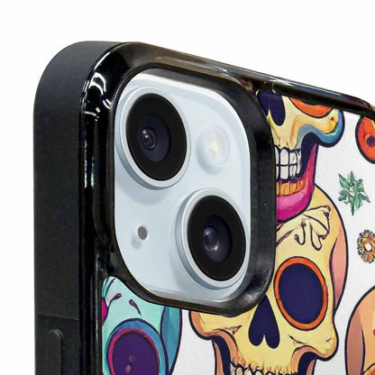 iPhone 15 Plus Case — Vibrant Skull Seamless, Personalized Phone Case