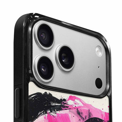 iPhone 17 Pro Case — Black Pink Ink Zebra Stripe Animal, Personalized Phone Case