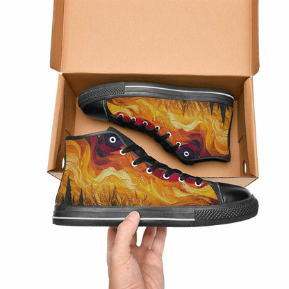 MEN'S Van Gogh-Style Swirl High Top Canvas Vivid Shoes