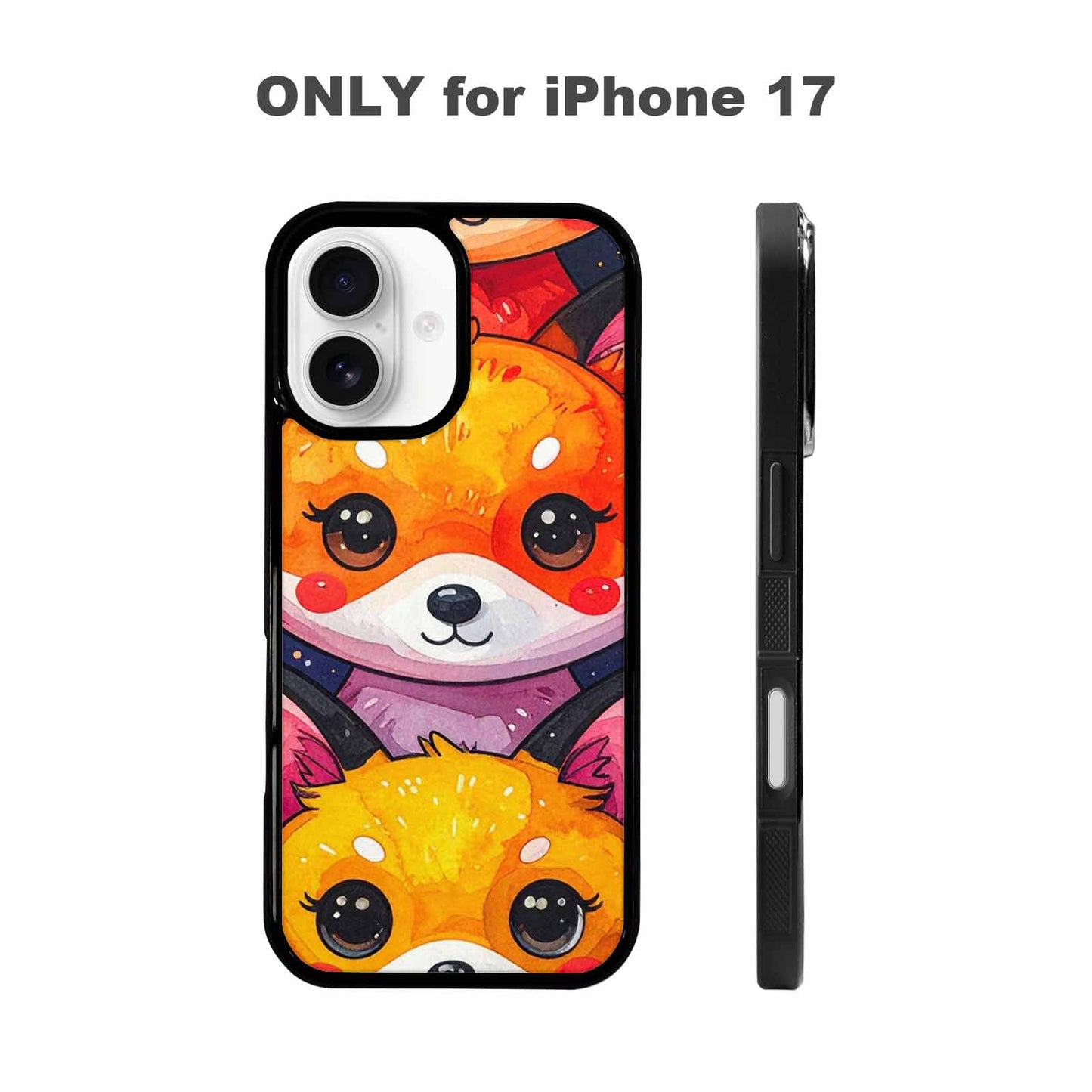 iPhone 17 Case — Watercolor Kawaii Fox Watercolor Abstract, Custom Designed Case Cover