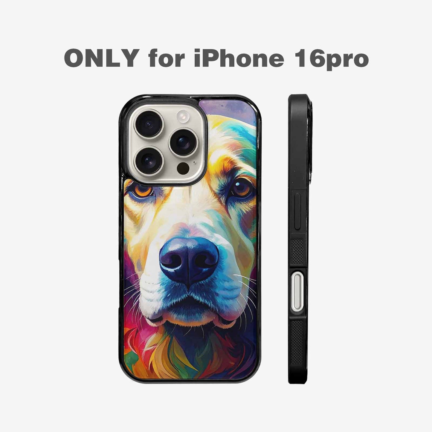 iPhone 16 Pro Case — Golden Retriever Watercolor Art Pattern, Custom Phone Case