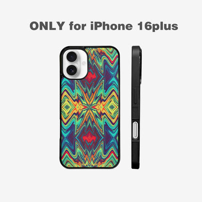 iPhone 16 Plus Case — Holographic Tribal Blaze, Custom Phone Case