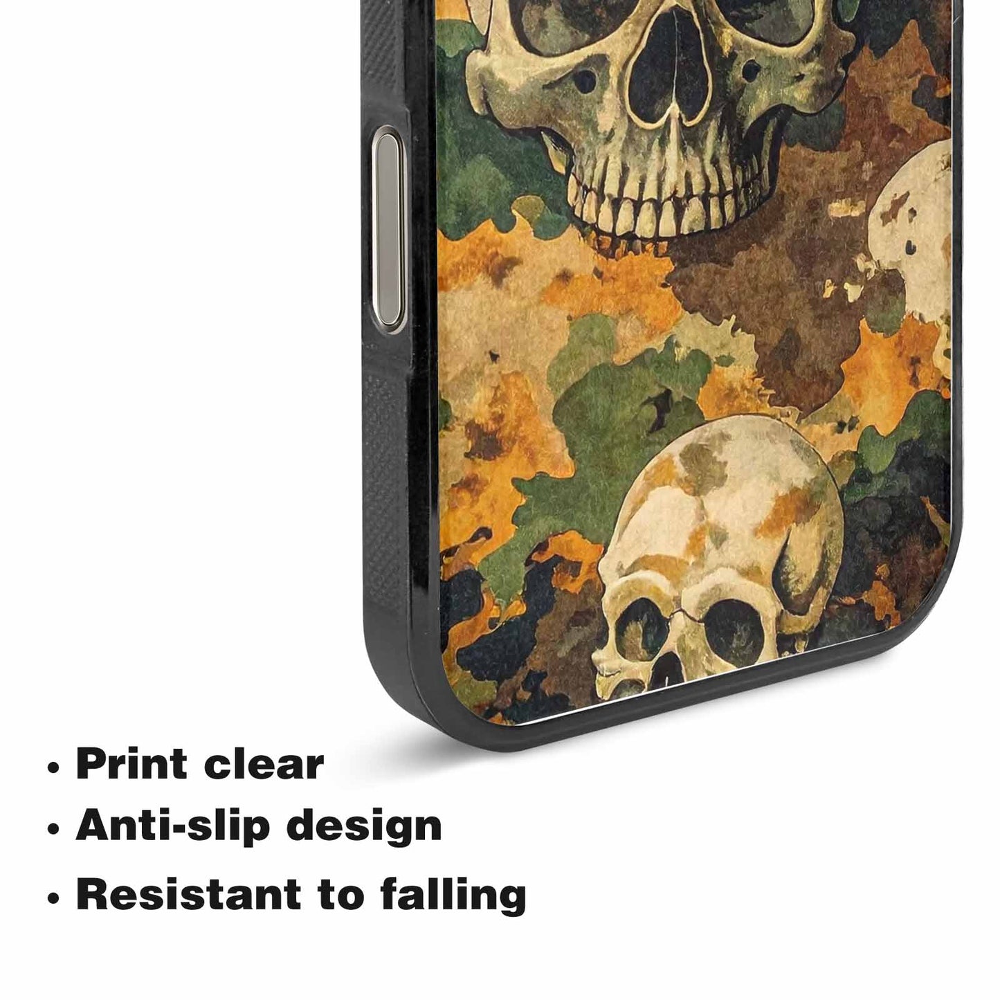 iPhone 15 Pro Max Case — Military Camo Texture Combined With Distressed, Personalized Phone Case