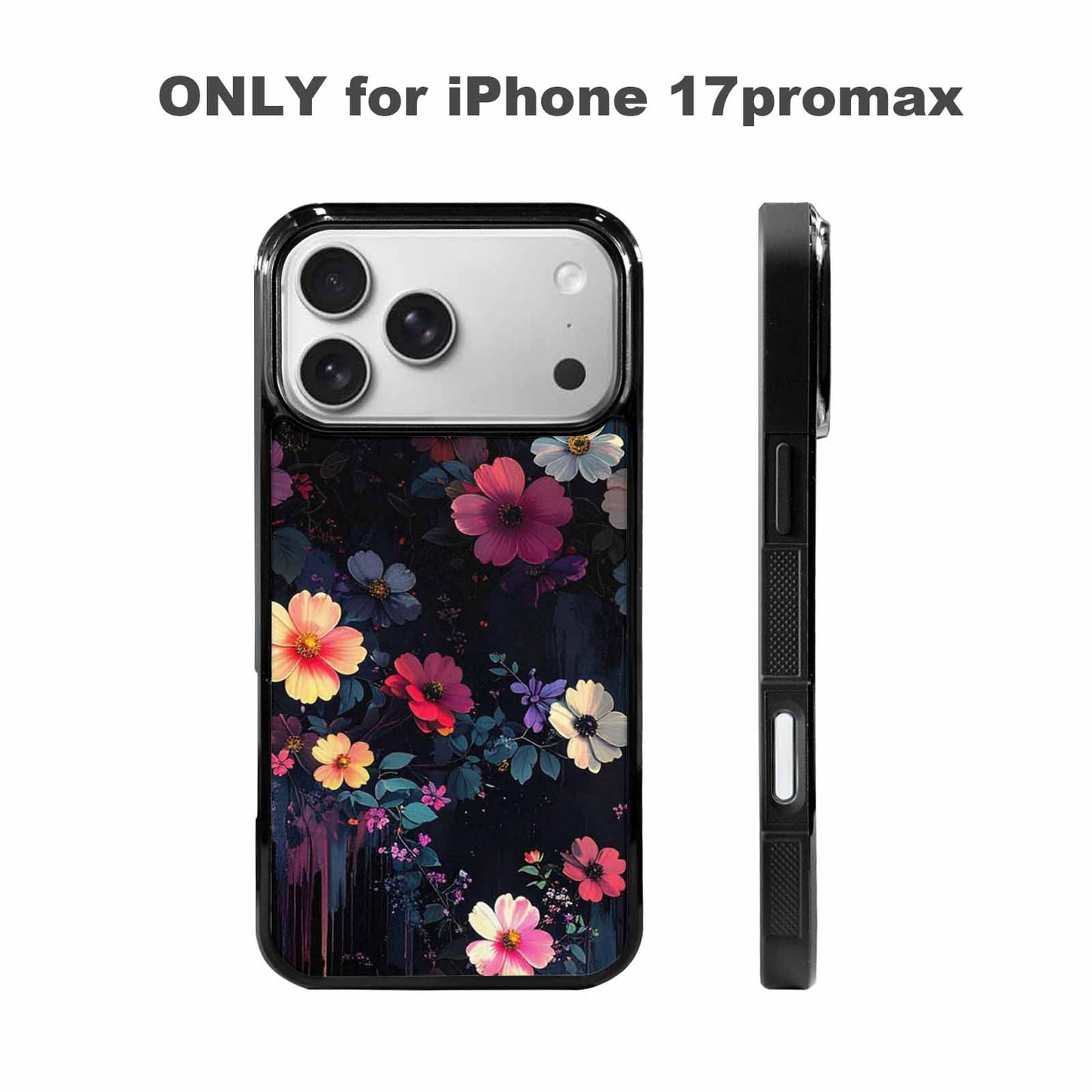 iPhone 17 Pro Max Case — Shadowy Glitch Floral Pattern Floral, Custom Made Phone Cover