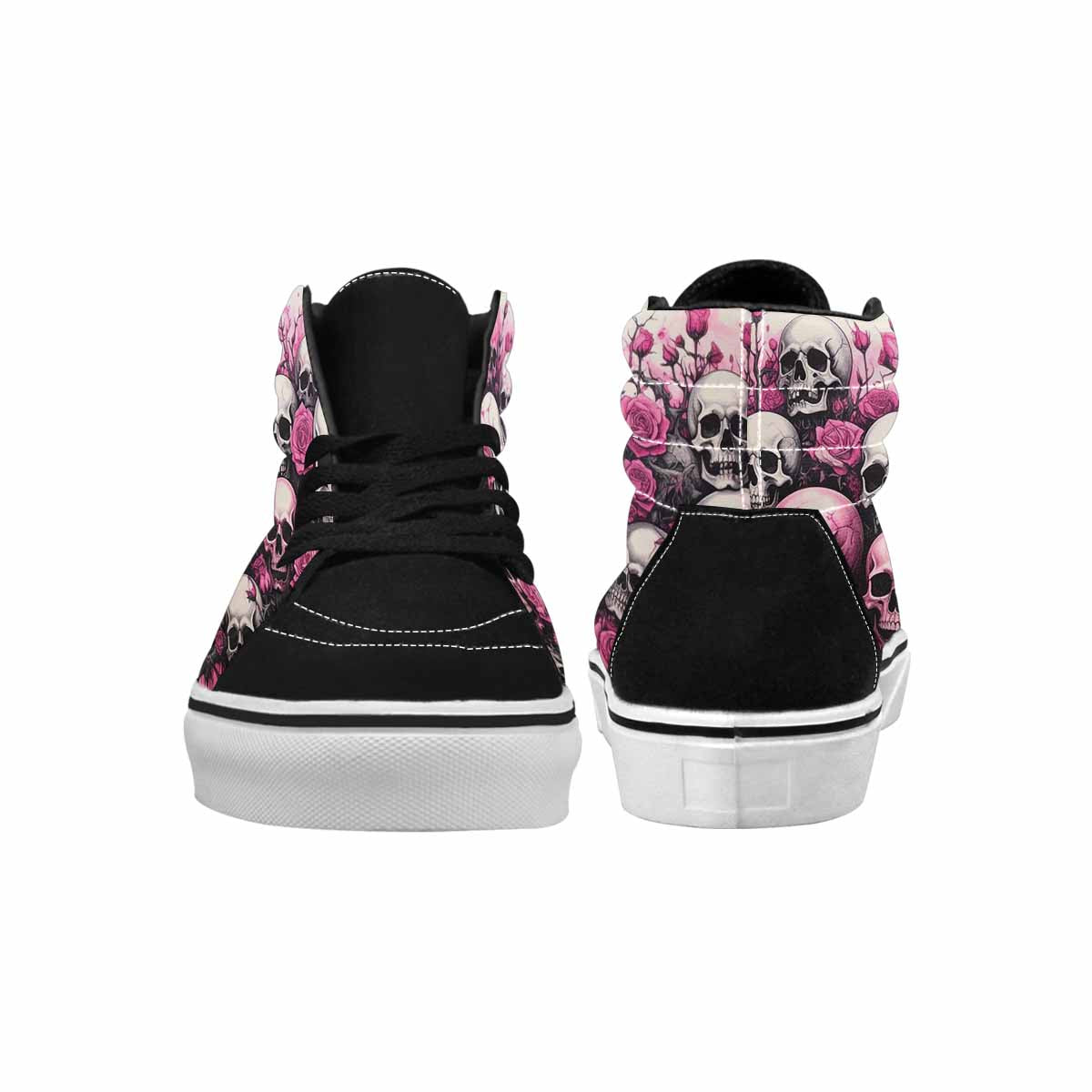 MEN'S Skull Roses High Top Canvas Vibrant Chaos Custom Sneakers