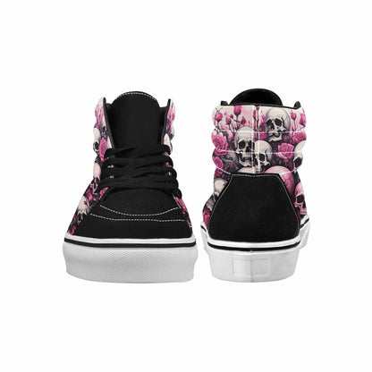 MEN'S Skull Roses High Top Canvas Vibrant Chaos Custom Sneakers