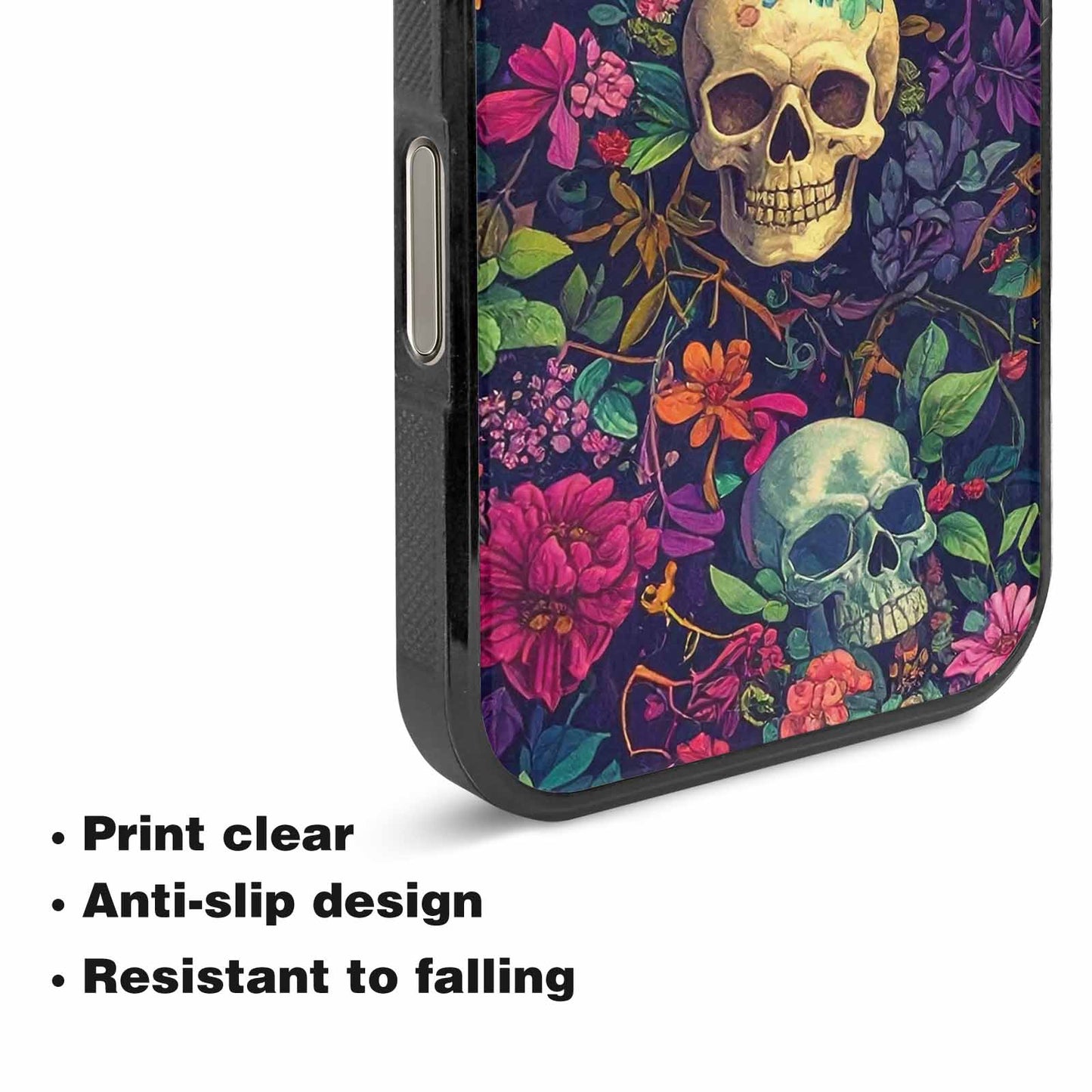 iPhone 16 Pro Case — Skulls Botanicalskulls Pattern, Unique Phone Case Design
