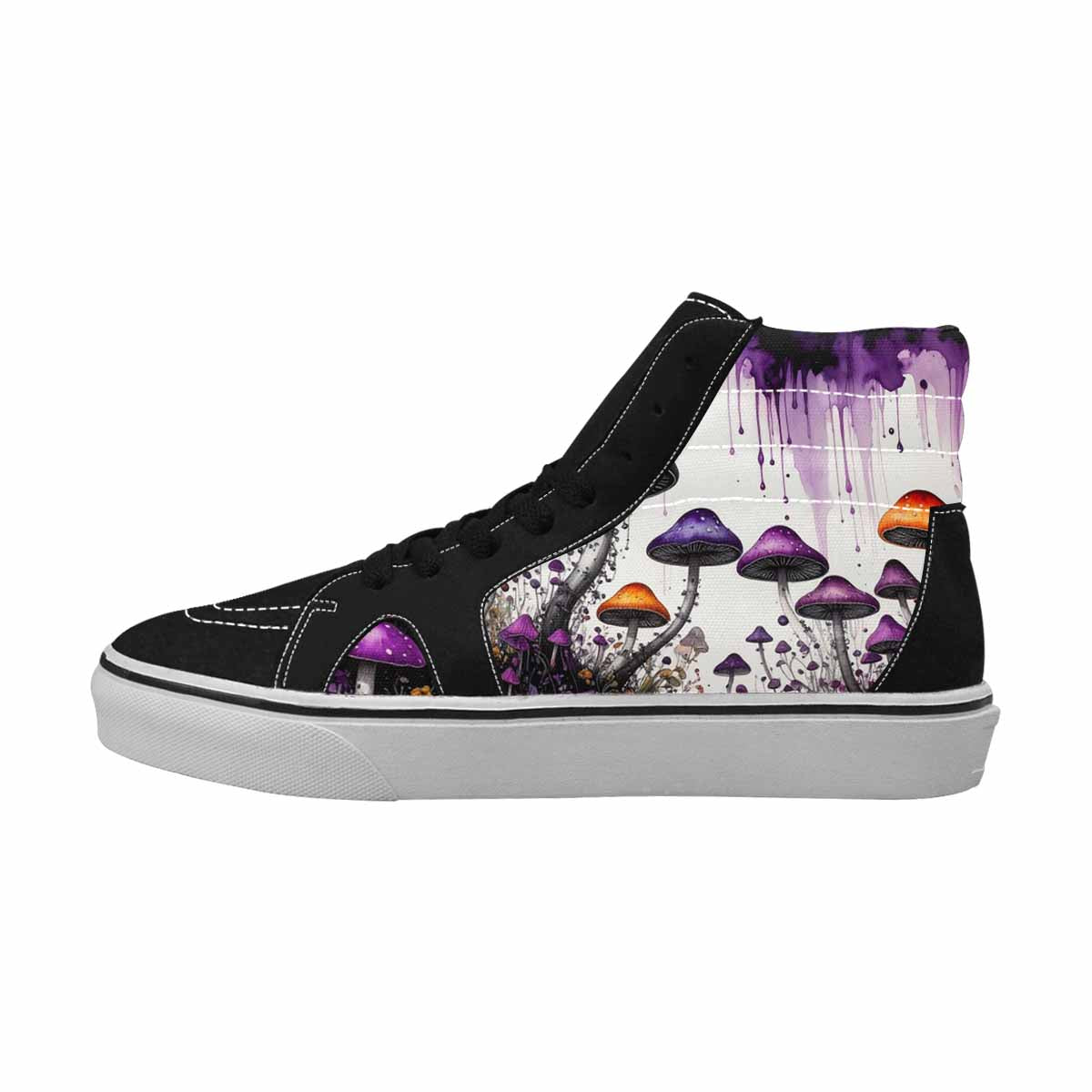 MEN'S Rainbow Drip Mushrooms High Top Canvas Melting Art Sneakers