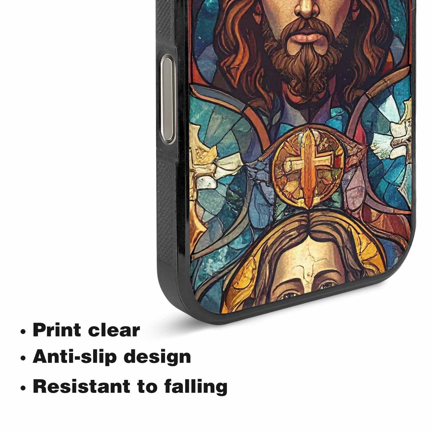 iPhone 16 Pro Case — Jesus Face Small Cross And Faith, Personalized Phone Case