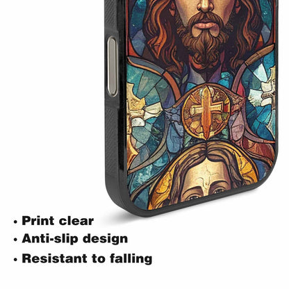 iPhone 16 Pro Case — Jesus Face Small Cross And Faith, Personalized Phone Case