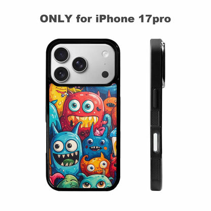 iPhone 17 Pro Case — Small Cartoon Monster Character Pattern Cartoon, Unique Phone Case Design