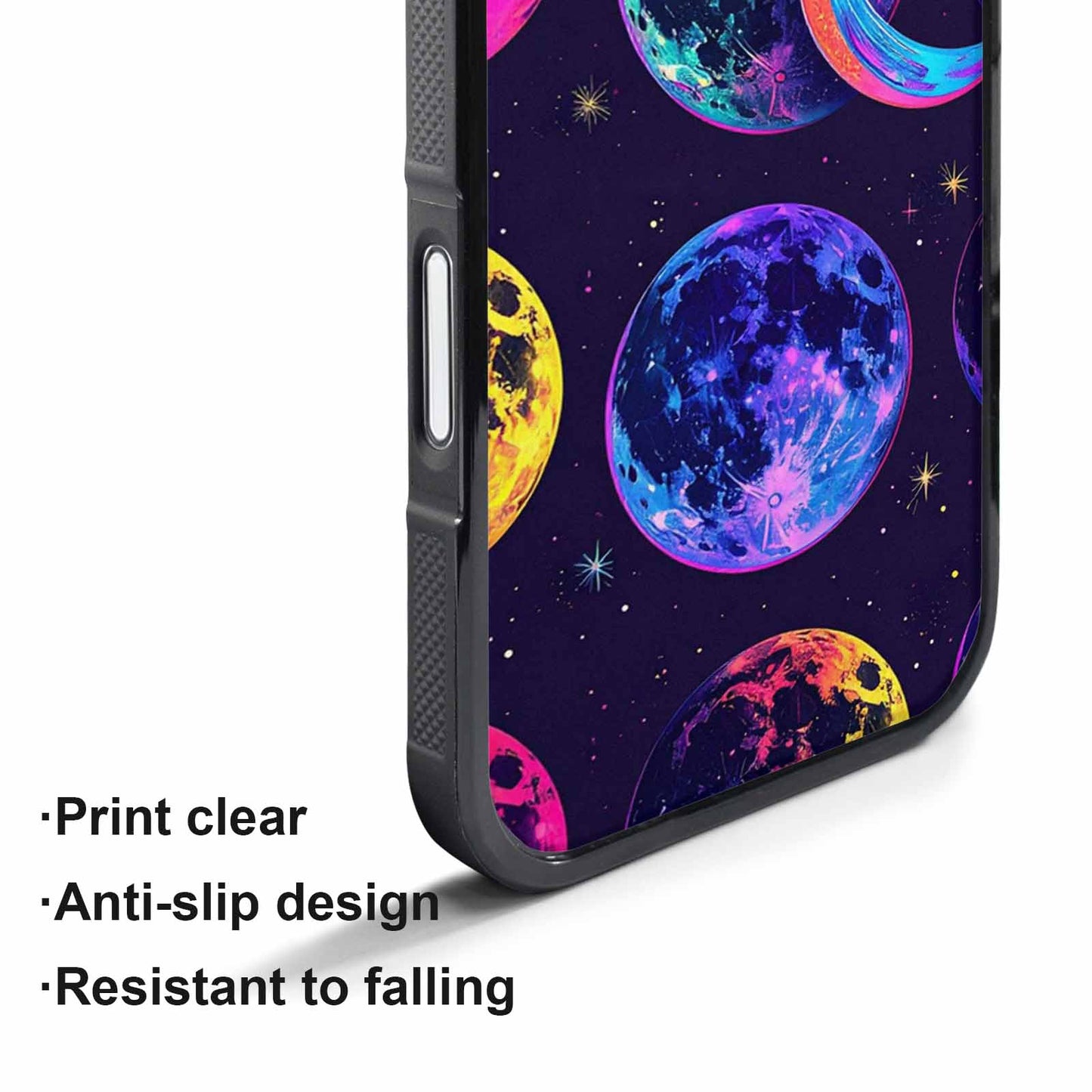 iPhone 17 Pro Case — Neon Winter Moon Seamless Cartoon Cute, Original Design Phone Case