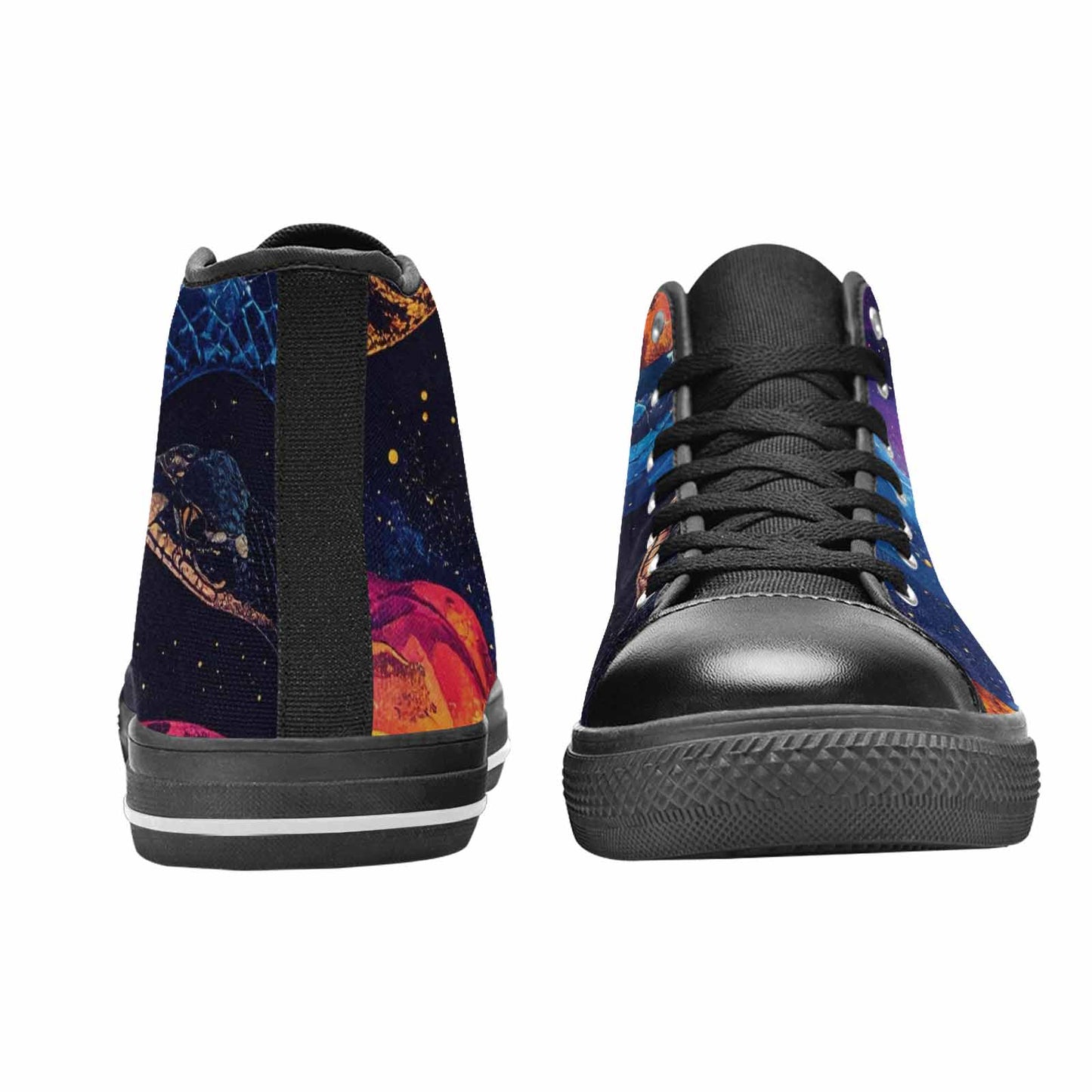 MEN'S Galaxy Snake Print High Top Canvas Vivid Sneakers