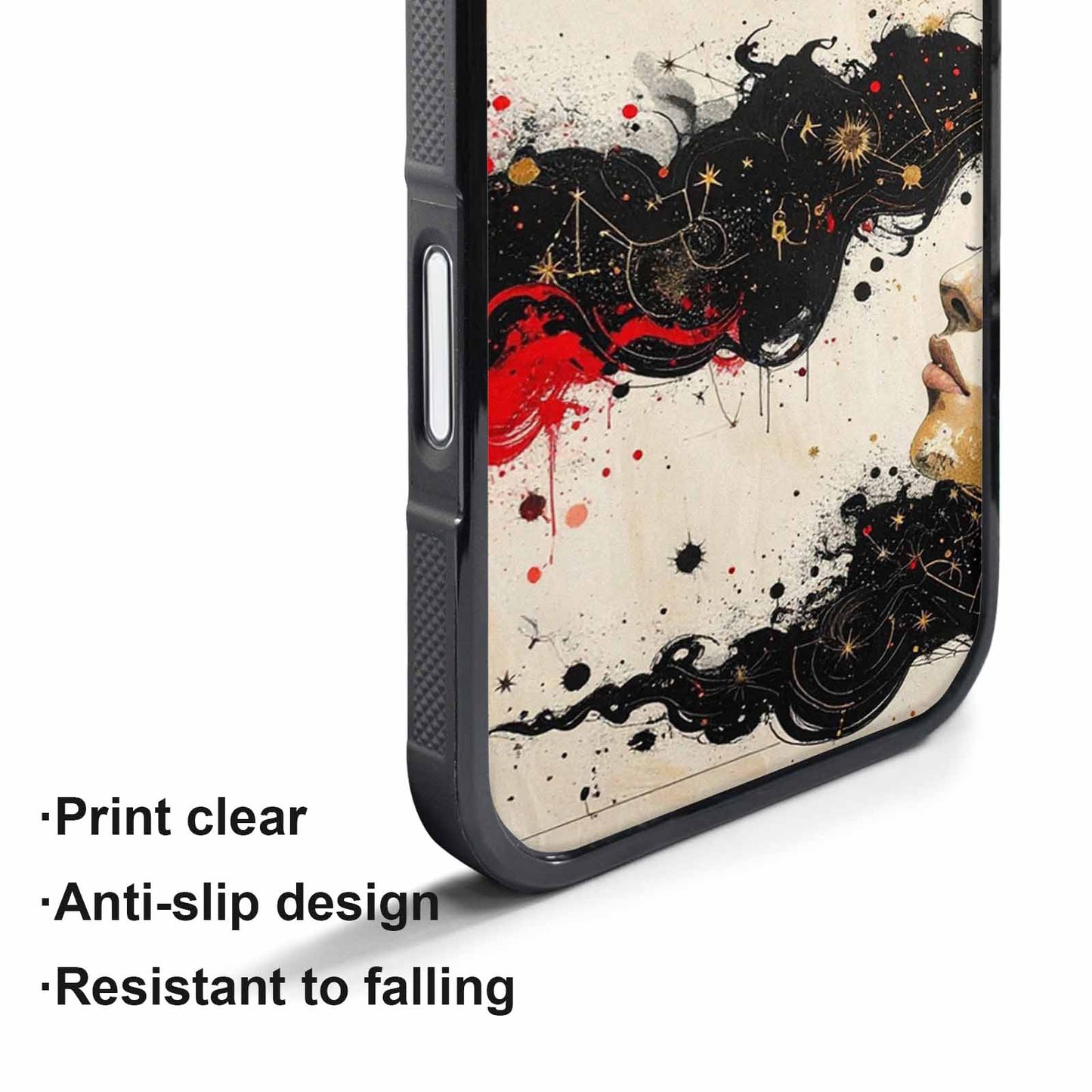 iPhone 17 Pro Case — Black Red Ink Zodiac Constellation Original, Unique Phone Case Design