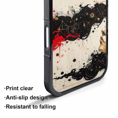 iPhone 17 Pro Case — Black Red Ink Zodiac Constellation Original, Unique Phone Case Design