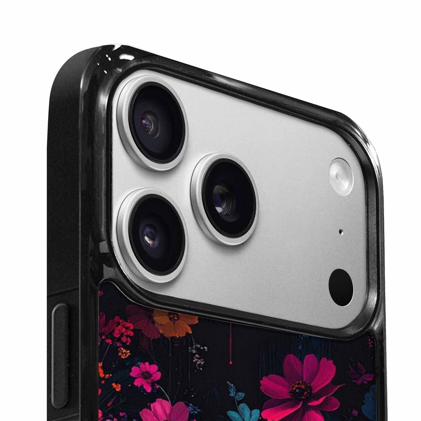 iPhone 17 Pro Case — Shadowy Glitch Floral Pattern Hundreds Floral, Custom Designed Case Cover