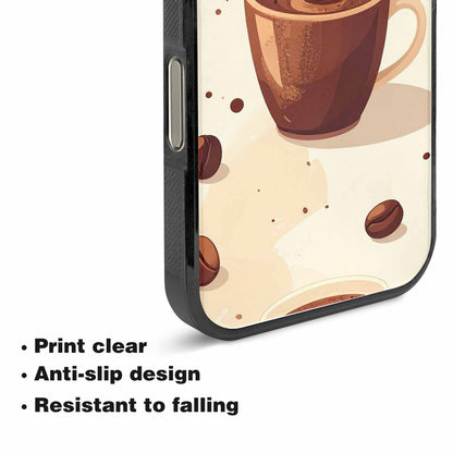 iPhone 15 Pro Max Case — Coffee Cup And Bean Pattern Seamless, Original Design Phone Case