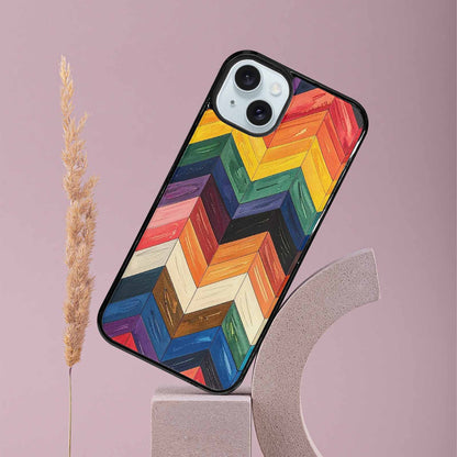 iPhone 15 Plus Case — Progress Pride Flag Color Theme Small, Custom Printed Phone Case